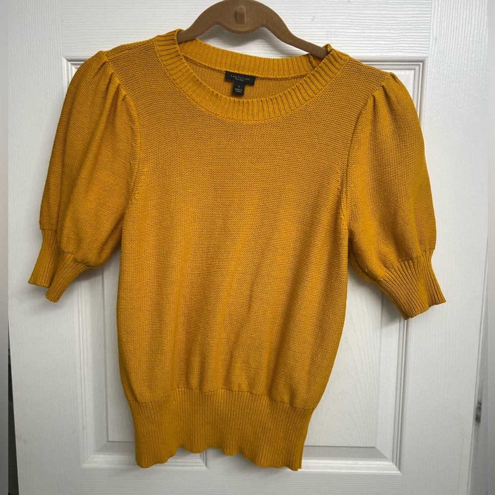 Ann Taylor Factory Mustard Yellow Knit Sweater